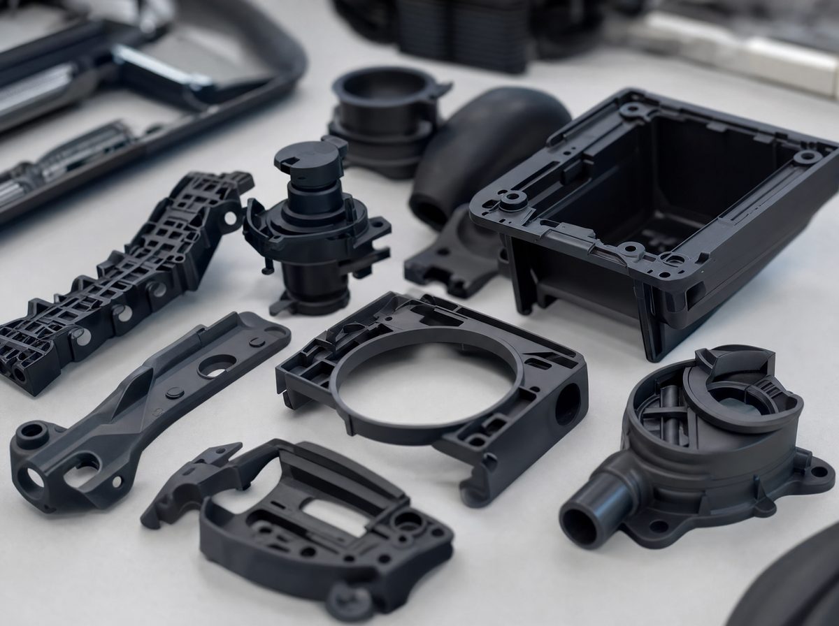 Technical plastic components produced by injection moulding