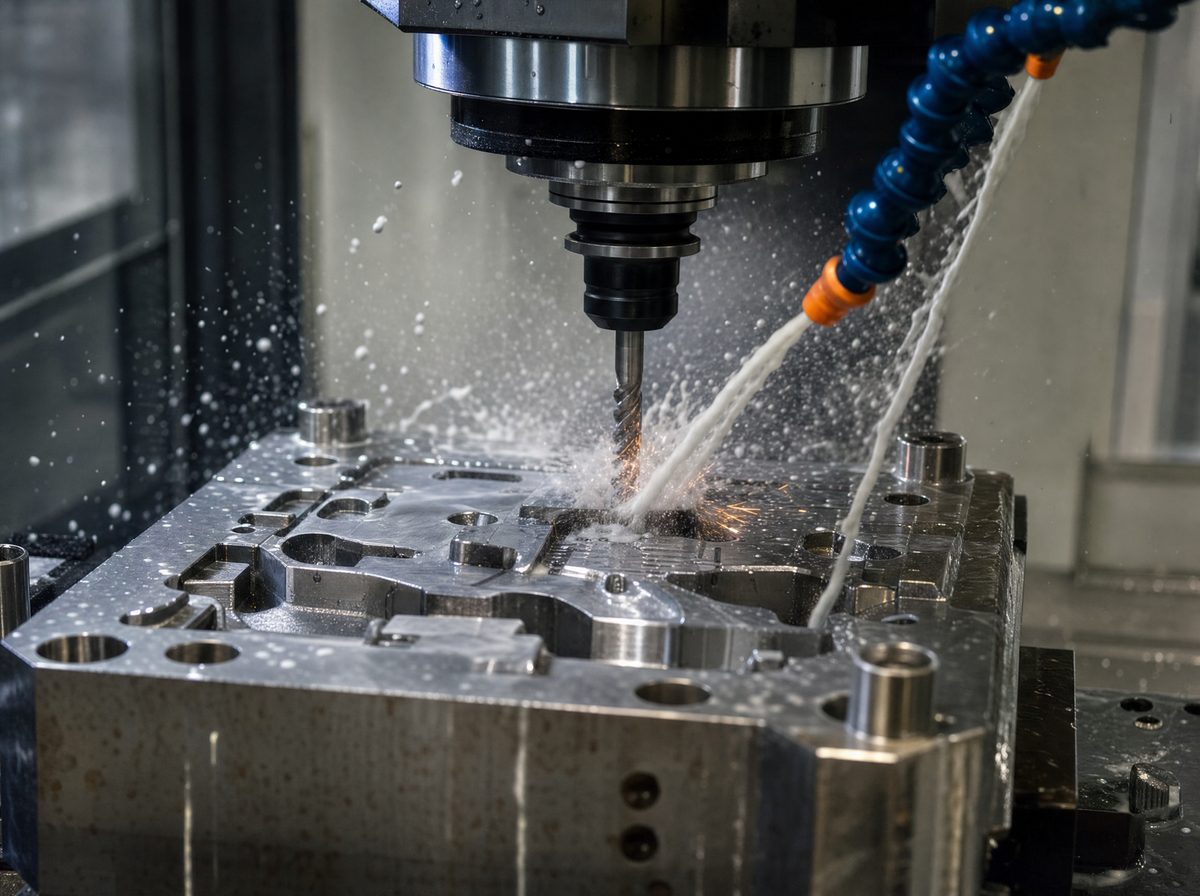 CNC machining a steel mould tool in our toolroom